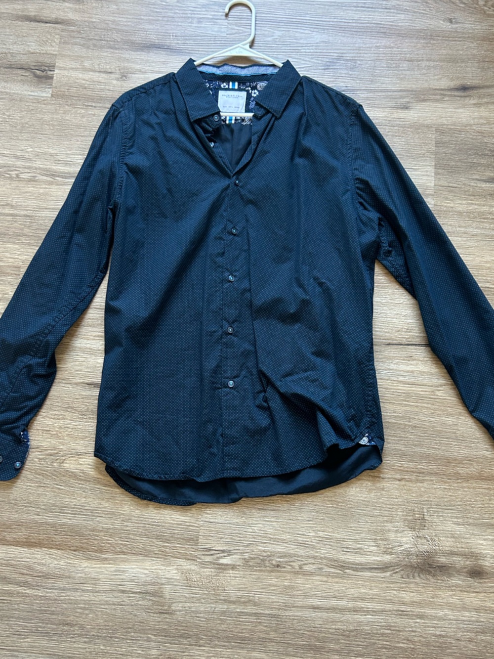 Denim & Flower Men's Black Long-Sleeve Button-Down Shirt